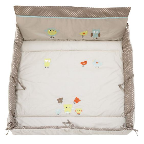 Alvi Playpen liner Plus - Birds Beige