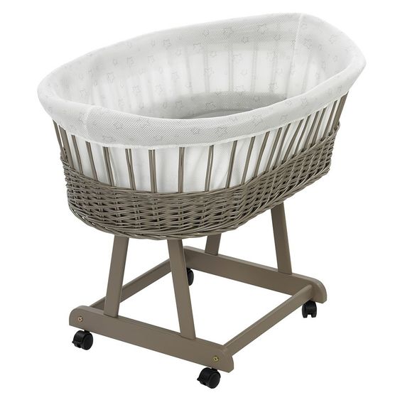Alvi Mesh-Nestchen Air für Stubenwagen Birthe - Sterne - Weiß Grau