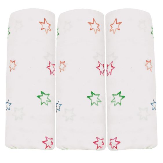 Alvi Moltontuch 3er Pack 80 x 80 cm - Bunter Stern