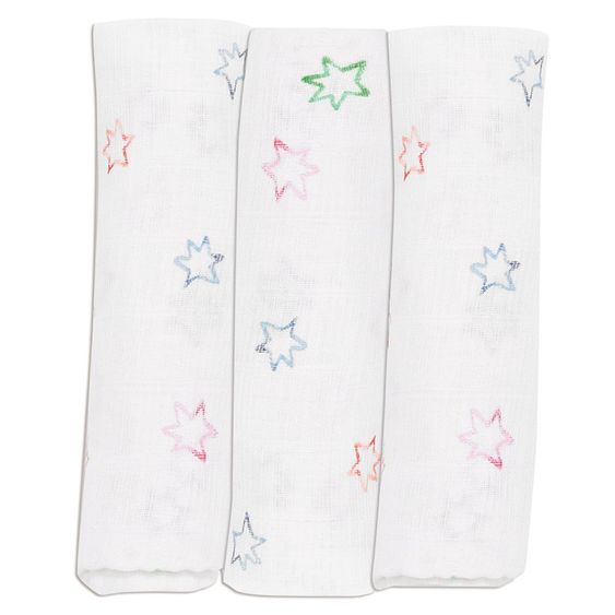 Alvi Mullwindel 3er Pack 80 x 80 cm - Bunter Stern