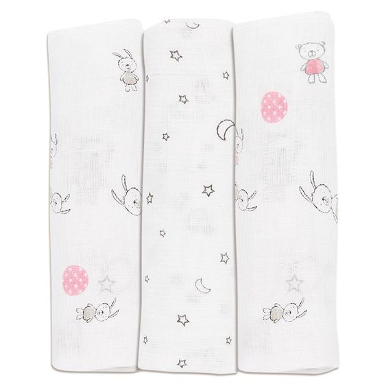 Alvi Mullwindel 3er Pack 80 x 80 cm - Friends Rosa