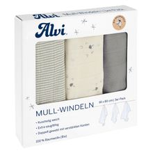 Mullwindel / Mulltuch 3er Pack - Organic Cotton 80 x 80 cm - Faces