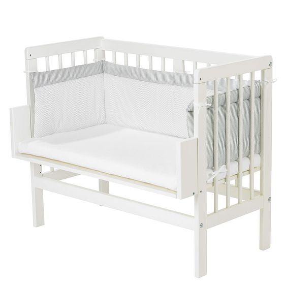 Alvi Nestchen für Beistellbett - Dots & Stripes - Grau