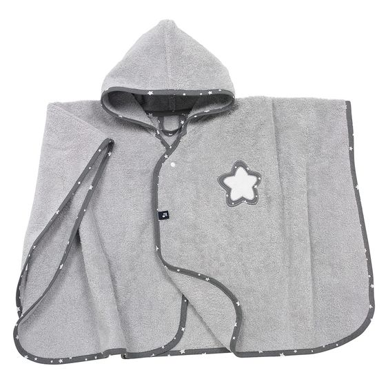 Alvi Poncho Frottier 49 x 76 cm - Sterne - Grau