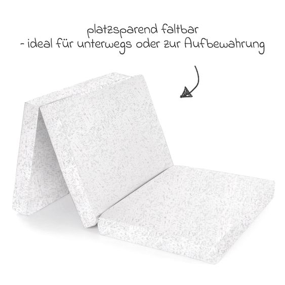 Alvi Reisebettmatratze Komfort - 60 x 120 cm / Höhe 6 cm, strapazierfähig, waschbar, schadstoffgeprüft - Grey Stripes