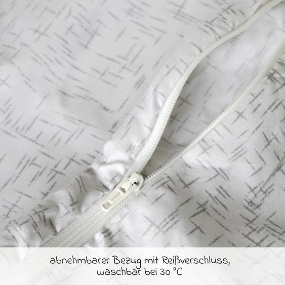 Alvi Reisebettmatratze Komfort - 60 x 120 cm / Höhe 6 cm, strapazierfähig, waschbar, schadstoffgeprüft - Grey Stripes