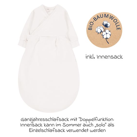 Alvi 2-tlg. Schlafsack Baby-Mäxchen 4 Season Mull - Sand-Beige - Gr. 50/56