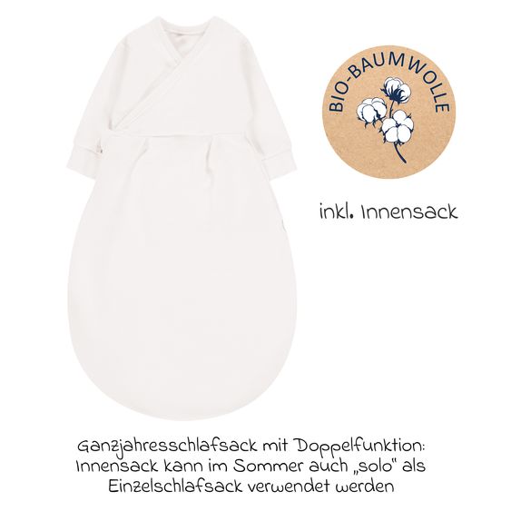 Alvi 2-tlg. Schlafsack Baby-Mäxchen 4 Season Mull - Sand-Beige - Gr. 56/62