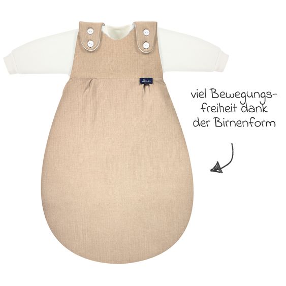 Alvi 2-tlg. Schlafsack Baby-Mäxchen 4 Season Mull - Sand-Beige - Gr. 56/62