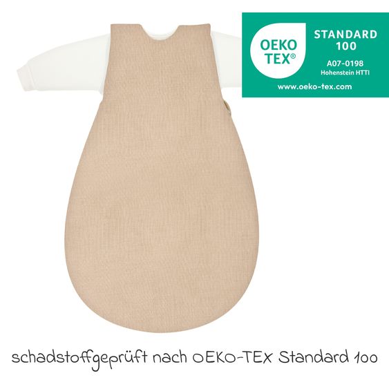 Alvi 2-tlg. Schlafsack Baby-Mäxchen 4 Season Mull - Sand-Beige - Gr. 56/62