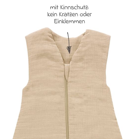 Alvi Schlafsack mit Füßen Sleep-Overall 4 Season Mull - Sand-Beige - Gr. 90 cm
