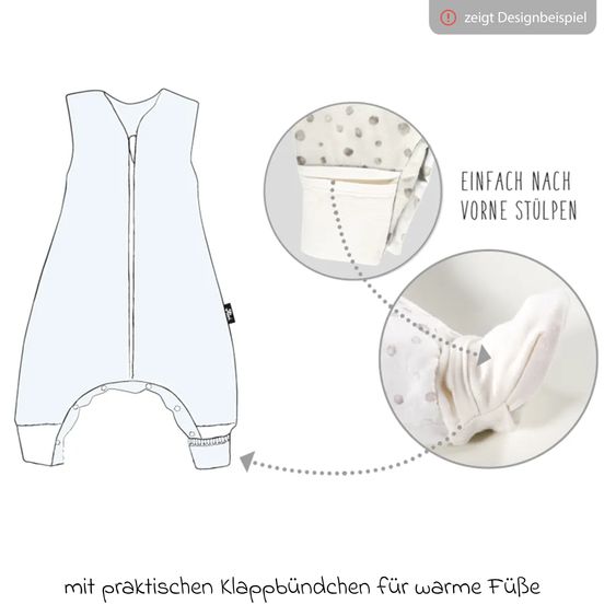 Alvi Schlafsack mit Füßen Sleep-Overall 4 Season Mull - Sand-Beige - Gr. 90 cm