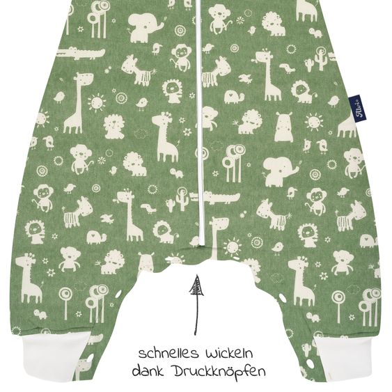 Alvi Sleep-Overall - Granite Animals - Gr. 70