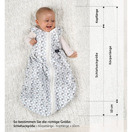 Alvi Sommer Schlafsack Mäxchen Light - Triangel Silbergrau - Gr. 70 cm