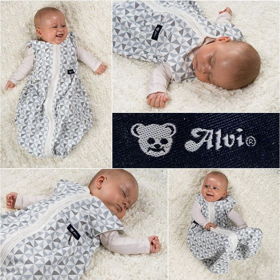 Alvi Sommer Schlafsack Mäxchen Light - Triangel Silbergrau - Gr. 70 cm