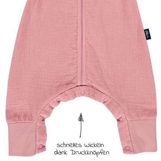 Alvi Sommer-Schlafsack mit Füßen Musselin / Sleep-Overall Light Mull + GRATIS Halstuch - Fox Glove - Gr. 100 cm