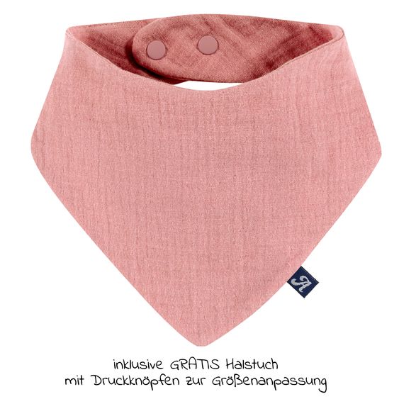 Alvi Sommer-Schlafsack mit Füßen Musselin / Sleep-Overall Light Mull + GRATIS Halstuch - Fox Glove - Gr. 100 cm