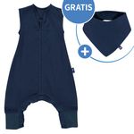 Summer sleeping bag with feet muslin / Sleep-Overall Light Mull + FREE scarf - Poseidon - size 70 cm
