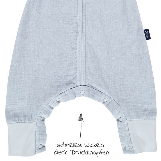 Alvi Sommer-Schlafsack mit Füßen Musselin / Sleep-Overall Light Mull + GRATIS Halstuch - Sky Way - Gr. 80 cm