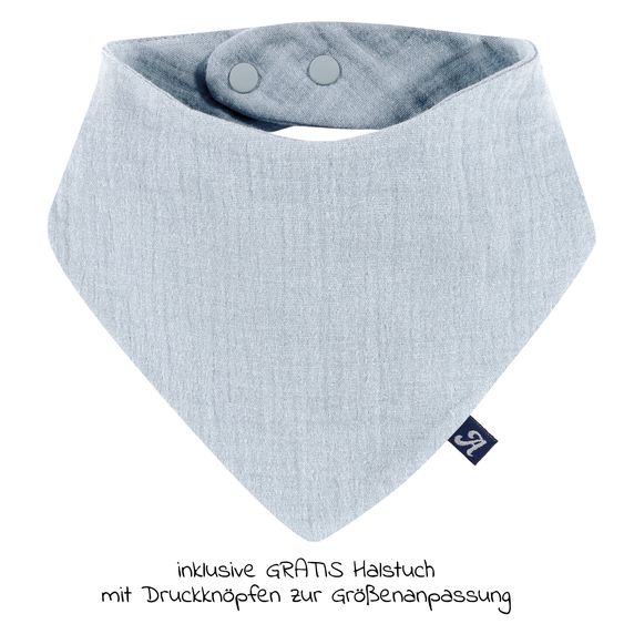 Alvi Sommer-Schlafsack mit Füßen Musselin / Sleep-Overall Light Mull + GRATIS Halstuch - Sky Way - Gr. 80 cm