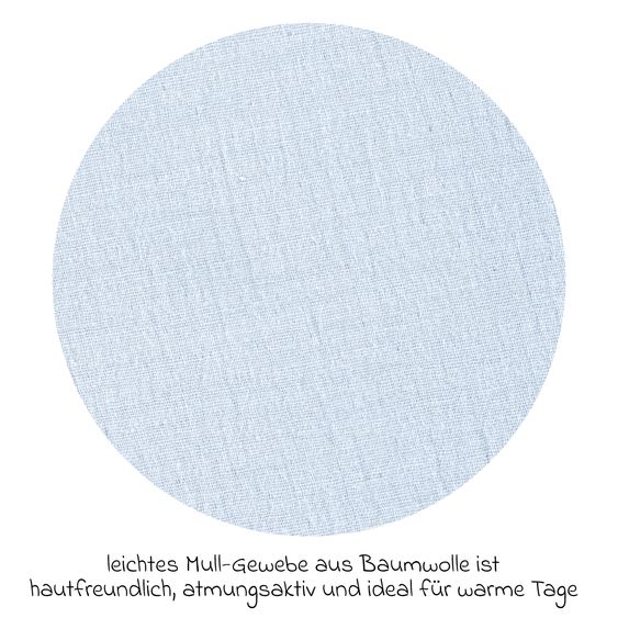 Alvi Sacco a pelo estivo con piedi in mussola / Sleep-Overall Light Mull + sciarpa GRATIS - Sky Way - misura 90 cm