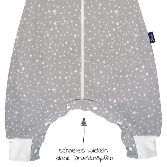 Alvi Summer sleeping bag with feet / Sleep-Overall Light / Jumper + FREE scarf - starry sky - size 100 cm