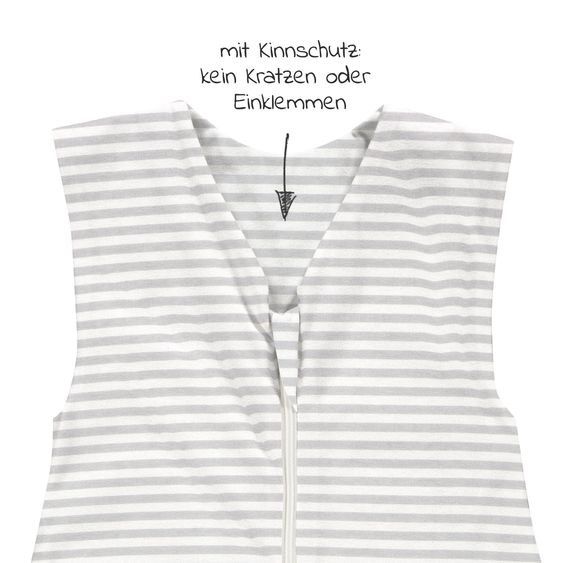 Alvi Sommer-Schlafsack mit Füßen / Sleep-Overall Light / Jumper + GRATIS Halstuch - Stripes Grey - Gr. 80 cm