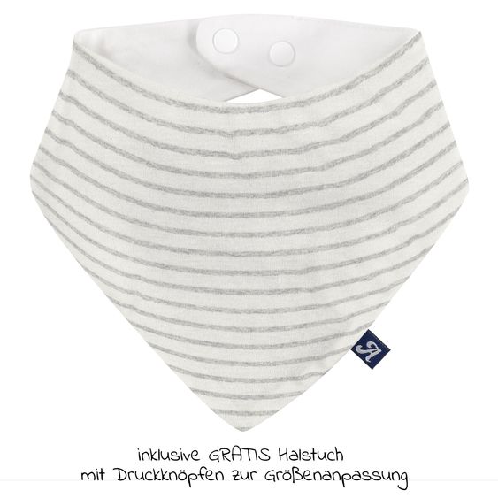 Alvi Sommer-Schlafsack mit Füßen / Sleep-Overall Light / Jumper + GRATIS Halstuch - Stripes Grey - Gr. 80 cm