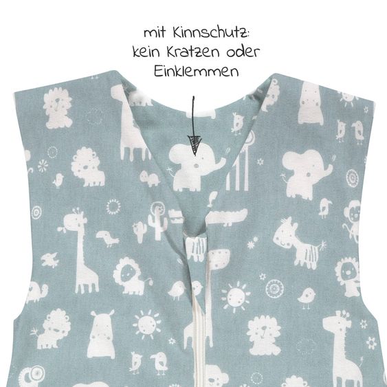 Alvi Sommer-Schlafsack mit Füßen / Sleep-Overall Light / Jumper + GRATIS Halstuch - Zootiere - Gr. 80 cm