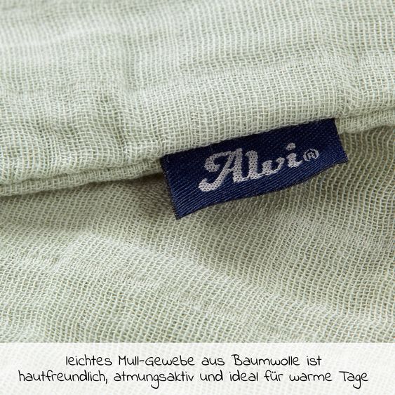 Alvi Sommer-Schlafsack Mull - Grün - Gr. 90
