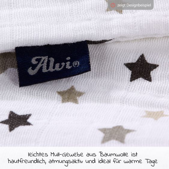 Alvi Sommer-Schlafsack Mull - Türkis - Gr. 90 cm