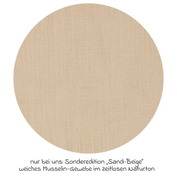 Alvi Sommer-Schlafsack Sommertraum Light Mull - GRATIS Halstuch / Bandana-Lätzchen - Sand-Beige - Gr. 80 cm