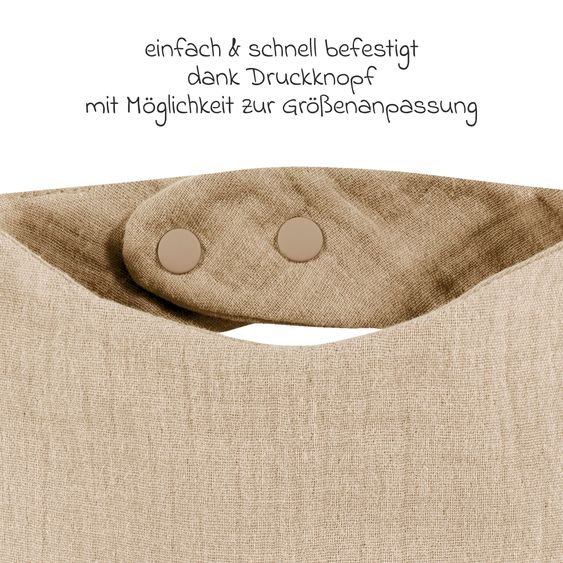 Alvi Sommer-Schlafsack Sommertraum Light Mull - GRATIS Halstuch / Bandana-Lätzchen - Sand-Beige - Gr. 80 cm