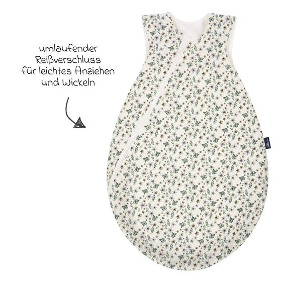 Alvi Sommer-Schlafsack Sommertraum - Organic Cotton - Petit Fleurs - Grün/Weiß - Gr. 110 cm