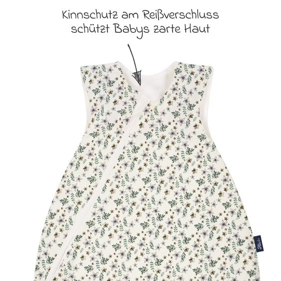 Alvi Sommer-Schlafsack Sommertraum - Organic Cotton - Petit Fleurs - Grün/Weiß - Gr. 110 cm
