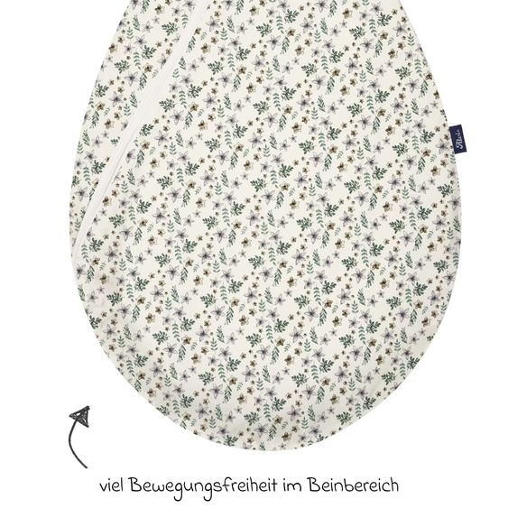 Alvi Sommer-Schlafsack Sommertraum - Organic Cotton - Petit Fleurs - Grün/Weiß - Gr. 110 cm