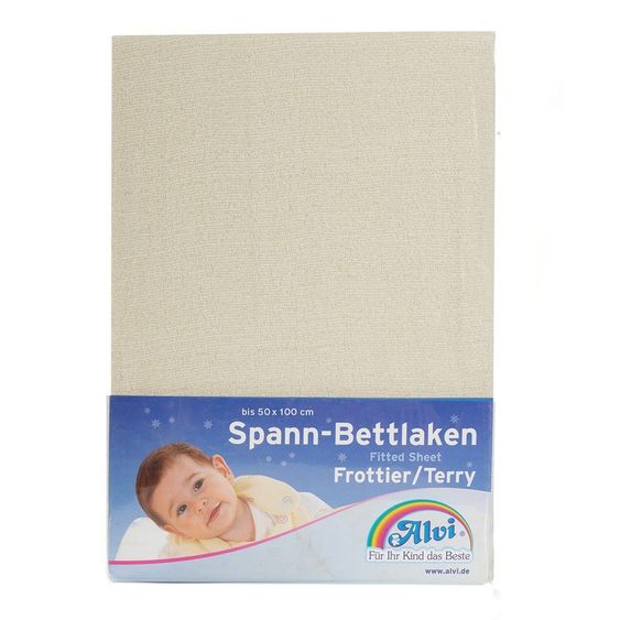 Alvi Spannbetttuch Frottee für Beistellbett 50 x 100 cm - Natur