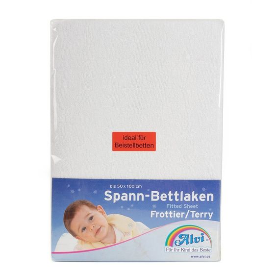Alvi Spannbetttuch Frottee für Beistellbett 50 x 100 cm - Weiß