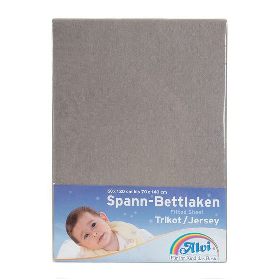 Alvi Spannbetttuch für Kinderbett 60 x 120 / 70 x 140 cm - Grau