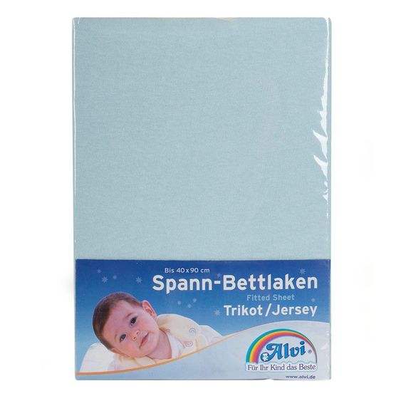 Alvi Spannbetttuch für Kinderwagen & Wiege 40 x 90 cm - Bleu