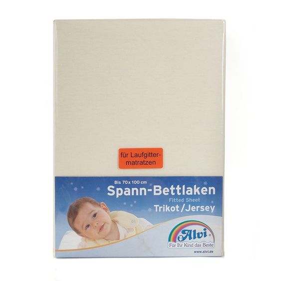 Alvi Spannbetttuch für Laufgitter 70 x 100 cm - Natur
