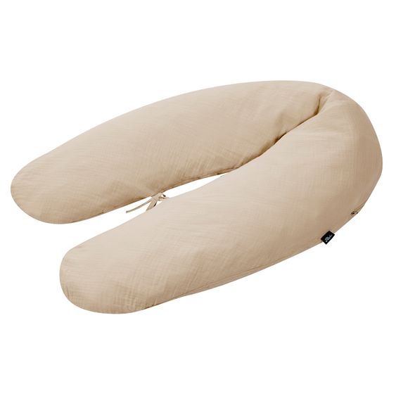 Alvi Cuscino per l'allattamento con imbottitura in microsfere e fodera in mussola 190 cm - sabbia-beige