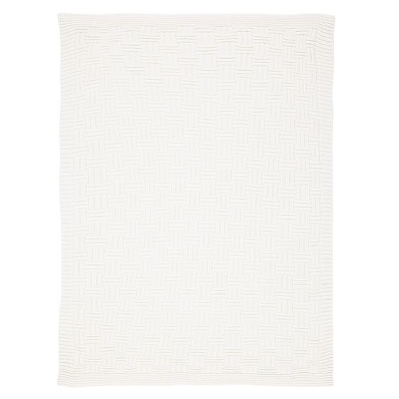 Alvi Strick-Kuscheldecke 75 x 100 cm - Karo - Offwhite