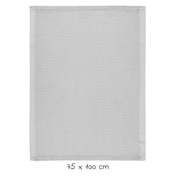 Alvi Strick-Kuscheldecke Organic Cotton 75 x 100 cm - Piqué Grau