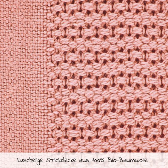 Alvi Strick-Kuscheldecke Organic Cotton 75 x 100 cm - Piqué Rosé