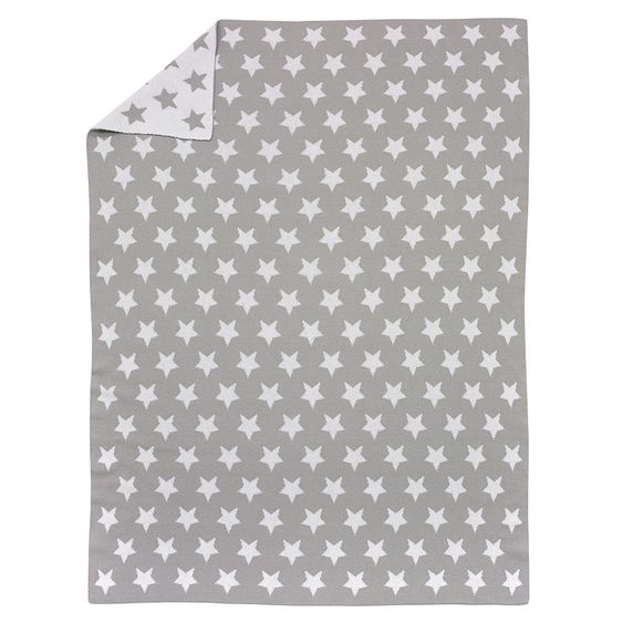 Alvi Strickdecke 75 x 100 cm - Stars - Silber