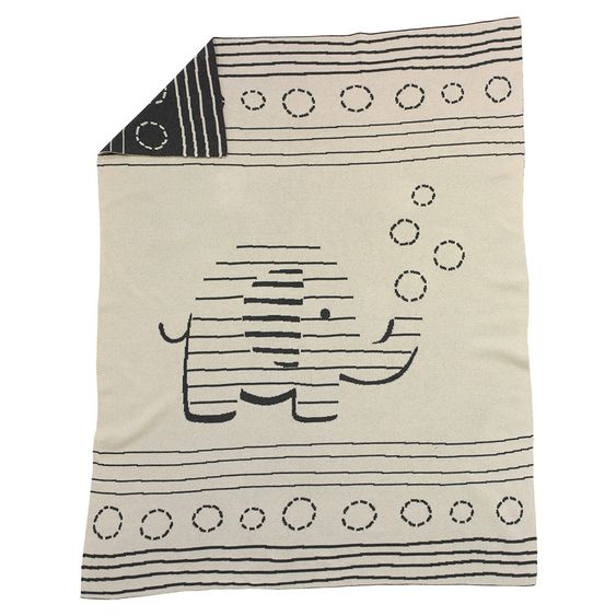 Alvi Strickdecke 75 x 100 cm - Streifenfant - Grau