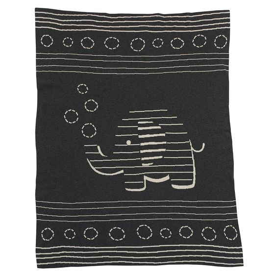 Alvi Strickdecke 75 x 100 cm - Streifenfant - Grau