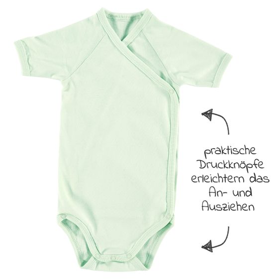 Alvi Wickelbody 2er Pack Kurzarm Organic Cotton - Mint + Weiß - Gr. 50