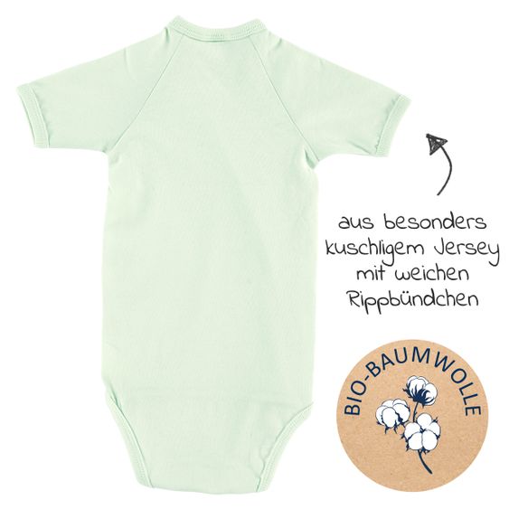 Alvi Wickelbody 2er Pack Kurzarm Organic Cotton - Mint + Weiß - Gr. 50